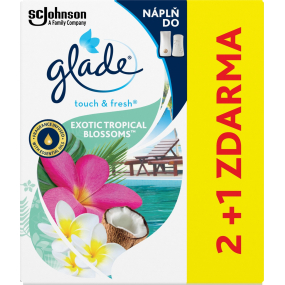 Glade One Touch Exotic Tropical Blossoms - Monoi kvety a kokosové mlieko v mini spreji náhradná náplň osviežovača vzduchu 3 x 10 ml