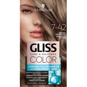 Schwarzkopf Gliss Color farba na vlasy 7-42 Natural Beige Blonde 2 x 60 ml