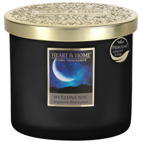 Heart & Home Sójová vonná sviečka Starry Night elipsa horí až 40 hodín 220 g