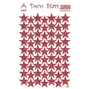 Arch Holografické dekoratívne samolepky hviezdy červené obyčajné 12 x 18 cm