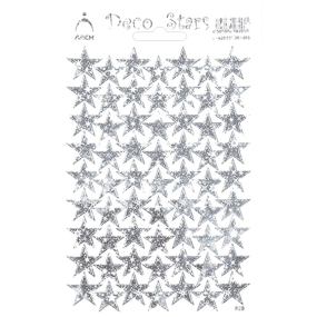 Arch Holografické dekoratívne samolepky Hviezdica strieborná hladká 12 x 18 cm