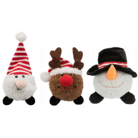 Trixie Vianočná plyšová guľa Santa Claus, sob a snehuliak 18 - 29 cm rôzne druhy