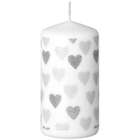 Emocio A Little More Love - srdcová biela sviečka 60 x 120 mm