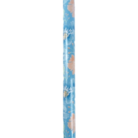 Nekupto Darčekový baliaci papier 70 x 150 cm Modrý, kvety