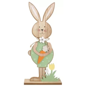 Drevený zajac s mrkvou 31 cm