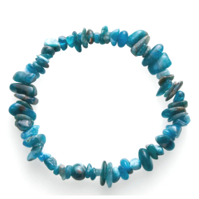 Apatit modrý náramok elastický sekaný prírodný kameň 19 cm, realizácia kameňa