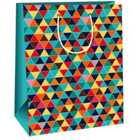 Ditipo Papierová darčeková taška 26,4 x 13,6 x 32,7 cm Farebné trojuholníky