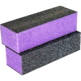 Pilník na nechty 3 stranný blok fialovo-čierny 9,5 x 3,3 x 2,5 cm 5312
