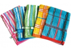 Abella Žinka froté rukavice Vzor rôzne farby s pútkom 1 kus