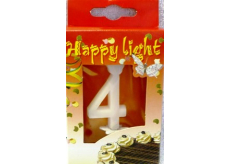 Happy light Tortová sviečka číslica 4 v krabičke