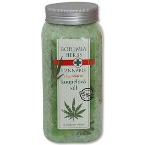 Bohemia Gifts Cannabis Konopný olej regeneračnú soľ do kúpeľa 900 g