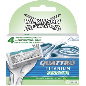 Wilkinson Sword Quattro Titanium Sensitive náhradné hlavice 4 kusy