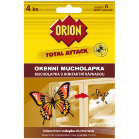 Orion Total Attack okenné mucholapka s kontaktnou návnadou 4 kusy