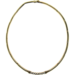 Zlatý náhrdelník so striebornými kameňmi 38 cm