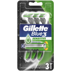 Gillette Blue 3 Sense Care 3břitý jednorázový holící strojek pro muže 3 kusy