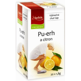 Apotheke Natur Pu-erh a citrón čaj napomáha v boji s nadváhou 20 x 1,8 g