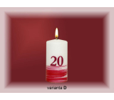 Lima Jubilejná sviečka 20 rokov biely zdobený valec 50 x 100 mm 1 kus